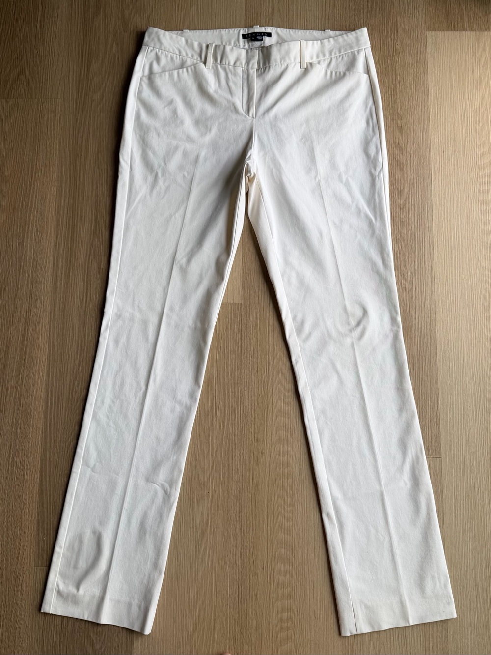 Theory Women's White Straight-Leg Dress Pants Size 12